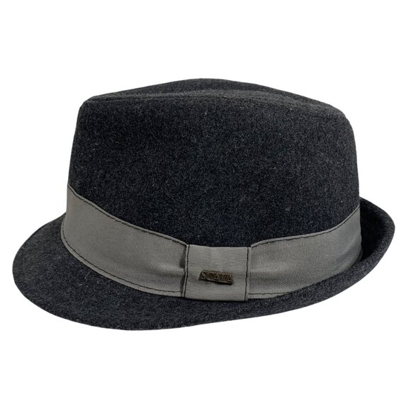 SCALA Classico Handmade Classic Dark Grey Fedora Hat Wool Blend SZ L - Picture 2 of 8